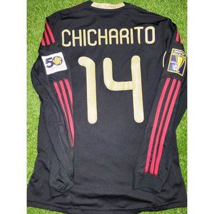 Chicharito Mexico 2011 GOLD CUP FINAL Soccer Long Sleeve Away Soccer Jersey M
